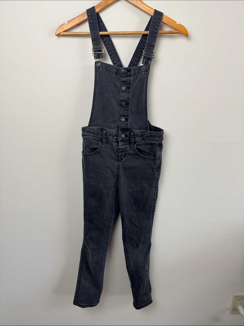 Cat & Jack Black Denim Overalls. Size M 7/8.